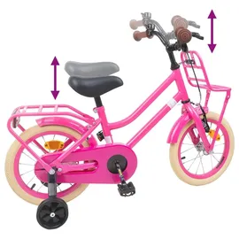 vidaXL Kinderfahrrad 12 Zoll RH 0 cm Dunkelrosa