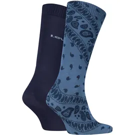 Levi's Reg Cut Bandana Print Socken 2 Paar Blau 43-46