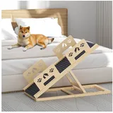 TWSOUL Haustiertreppe Hunderampe 100 cm, 4-fach höhenverstellbar von 35 cm bis 58 cm, Hunderampe für Sofa, Bett, Auto,geeignet für kleine und große Hunde