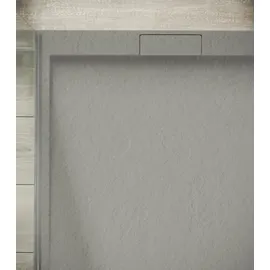 Ottofond Mineralgussduschwanne Zona 100 x 80 cm, zementgrau, ohne Ablaufgarnitur, ohne Füsse