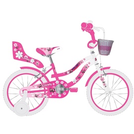 Volare Lovely Kinderfahrrad - Mädchen - 12 Zoll - Rosa Weiß - 2 Handbremsen