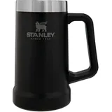 Stanley Adventure Vacuum Stein 709 ml - Thermobecher Mit Henkel Hält Bier Für 7 Stunden Kalt - Vintage-Inspirierte Thermo Bierkrug - Spülmaschinenfest - Matte Black