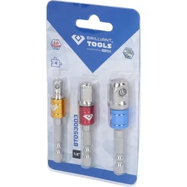 BRILLIANT TOOLS Vierkant-Adapter-Satz 1/4' + 3/8' + 1/2', 3-tlg.