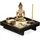 Relaxdays Zen Garten, mit Buddha, Steinen, Sand, Räucherstäbchen & Teelichthalter, Entspannung, Feng Shui Deko, schwarz