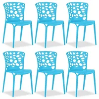 Homestyle4u Gartenstuhl 6er Set in Blau 2458,
