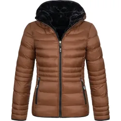 Wendejacke DEPROC ACTIVE "GILMOUR NEW REVERSAL Women", Damen, Gr. 34 (XS), braun, 100% Polyester, casual, tailliert, Langarm gerader Abschluss mit Gummizug, Jacken, Wendejacke mit schlichtem Design
