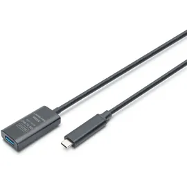Digitus Aktives USB 3.2 Gen2 10G Verlängerungskabel, USB-C - USB-A, 5m