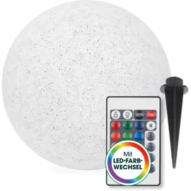 EasyMaxx Solarleuchte Kunststoff 30 cm inkl. Fernbedienung grau/weiß