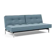 Innovation Living Schlafsofa Splitback Chrom Stoff Light Blue