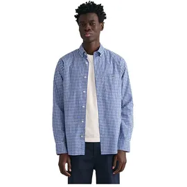 GANT Reg Gingham Langarmhemd College Blue 3XL