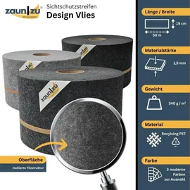 zaunzu® Sichtschutzstreifen 50 m Anthrazit Vlies