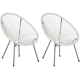 Beliani Cocktailsessel Weiss Schwarz, 90x70x87