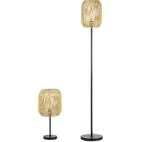 Homcom Stehlampen-Set Rattan, Papier, Schnur