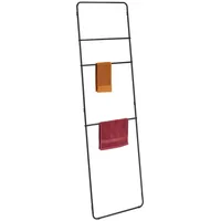 Relaxdays Handtuchleiter Metall, 3 Sprossen, Wäscheleiter Handtücher, Kleidung, HB: 180,5 x 55,5 cm, Bad Leiter, schwarz