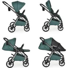 Cangaroo Kombikinderwagen Unique 3 in 1 Babyschale Stoßdämpfer PolyurethanRäder Tasche grün - Grün