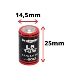XCell 100x Kraftmax Lithium 3,6V Batterie LS14250 1/2 AA - Zelle