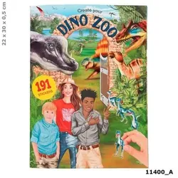 DEPESCHE 11400 Create your DINO ZOO, Malbuch mit Stickern