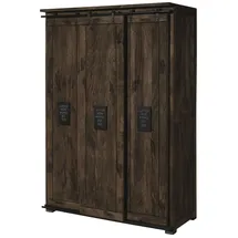 MASSIVMOEBEL24.DE Kleiderschrank Mango 140 x 200 x 65 cm Grau