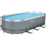 Bestway Power Steel Ersatz Frame Pool ohne Zubehör 549 x 274 x 122 cm, grau, oval