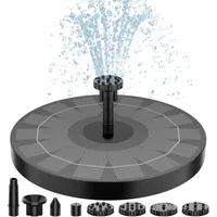 Beijiyi - Solarbrunnen, 2,5 w, Solar-Gartenbrunnen für den Außenbereich, mit 6 Düsen für Zierteiche, Teich, Garten, Vogelbrunnen im Freien