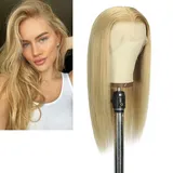 Larafona Hellbraun Echthaar Perücke Damen Lace Front Wig Human Hair Glueless Wig Light Brown 12inch/30cm