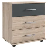 Lomadox Nachttisch TREVISO-43, Nachtschrank Betttisch Nachtkästchen Schrank 52 cm breit Eiche braun