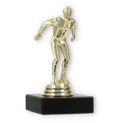Pokal Kunststofffigur Schwimmer gold auf schwarzem Marmorsockel 12,6cm
