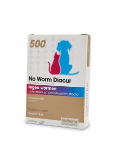 No Worm Diacur 500 voor hond en kat  20 tabletten