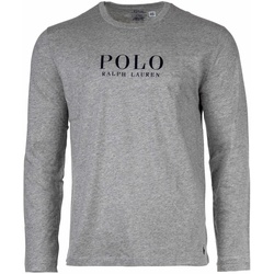 POLO RALPH LAUREN Herren Longsleeve - CREW-SLEEP TOP, Schlafshirt, Langarm, Rundhals, Baumwolle Grau M