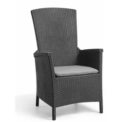 Allibert Dining Sessel Vermont anthrazit - Rattanoptik, wetterfest, Garten, Outdoor
