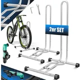 KESSER Fahrradständer, Fahrradständer für Mountainbike, E-Bike, Citybike, Rennrad, MTB silberfarben 2er Set