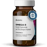 edubily® Omega-3 Fischölkapseln - 70% Omega 3-Gehalt - EPA DHA Kapseln in pharmazeutischer Qualität aus nachhaltigem Wildfang (90 Kapseln)