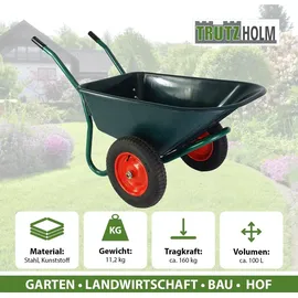 Trutzholm 2-Rad Schubkarre 100 l Grün