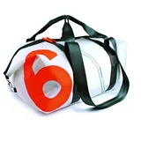 360° Grad Sport-tasche-XL, Rucksack groß, Unisex aus Segeltuch Kutter XL in Weiß/Orange (80 Liter), Sporttasche