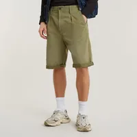 G-Star Pleated Chino Shorts - Smoke Olive - 38