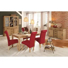 Home Affaire Esstisch HOME AFFAIRE "Anabel, Schubkästen mit schwarzen Metallgriffen", beige (natur, natur), B:180cm H:75cm T:90cm, Tische, Esstisch, Buffet aus massiver Kiefer, FSC, mit Schiebetüren, B/H 186/190 cm