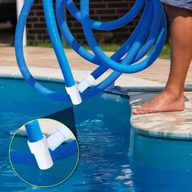 Relaxdays Poolschlauch blau/weiß 10 m