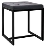 CLP Sitzhocker Barci mit schwarzem Gestell schwarz/Kunstleder