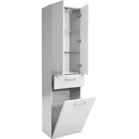 Saphir »Quickset Badschrank 50 cm breit, 2 Türen, 1 Schublade, 1 Wäschekippe« Badezimmer-Hochschrank inkl. Türdämpfer, Griffe in Chrom glänzend