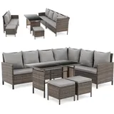 Svita Madison Rattan-Lounge Ecksofa braun