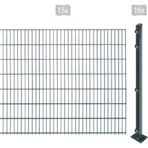 Arvotec Doppelstabmattenzaun 30 m x 143 cm grau/Kunststoff