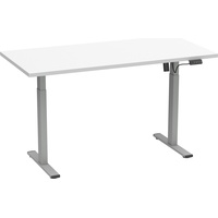 VCM Schreibtisch weiß rechteckig, T-Fuß-Gestell silber 110,0 x 50,0 cm