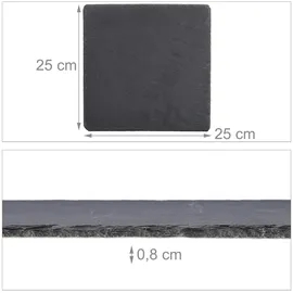 Relaxdays Schieferplatten anthrazit 25,0 x 25,0 cm