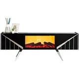 JVmoebel Designer TV-Möbel Lowboard 56 cm X 35 cm Schwarz Holz/Metall/MDF