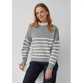 s.Oliver Gestreifter Strickpullover grau 4XL