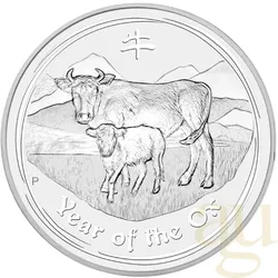1 Unze Silbermünze Australien Lunar II Ochse 2009