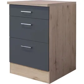 Flex-Well Unterschrank Auszugsunterschrank Morena 60 x 85 x 60 cm Grau