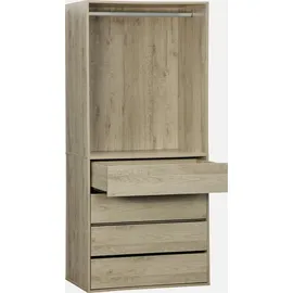 sweeek Kinderkleiderschrank Modul mit 4 Schubladen  Natur Holz beige