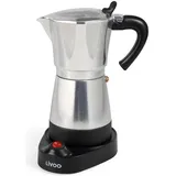 Livoo Elektrische Mokkakanne, Espressokocher, Silber