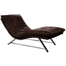 W.Schillig Relaxliege daily dreams Leder 75 x 91 x 170 cm braun mit Kissen